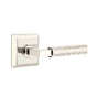 Emtek - Passage, Quincy Rosette US14, L-Square Stem US14, Hammered Handle US14 LH - Polished Nickel