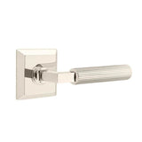 Emtek - Passage, Quincy Rosette US14, L-Square Stem US14, Straight Knurled Handle US14 LH - Polished Nickel