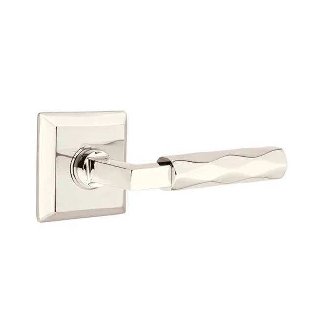 Emtek - Passage, Quincy Rosette US14, L-Square Stem US14, Tribeca Handle US14 LH - Polished Nickel