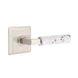 Emtek - Select Privacy, Quincy Rosette US15, L-Square Stem US15, Light Terrazzo Handle, RH - Satin Nickel