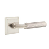 Emtek - Passage, Quincy Rosette US15, R-Bar Stem US15, Straight Knurled Handle US15 RH - Satin Nickel