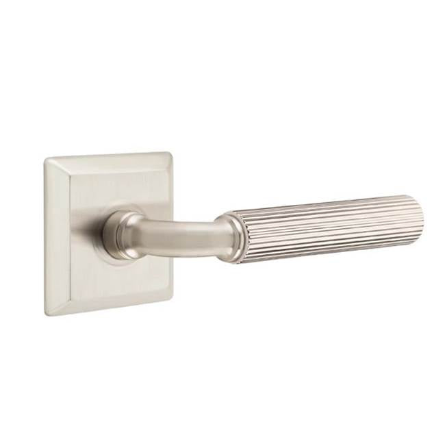 Emtek - Dummy, Quincy Rosette US15, R-Bar Stem US15, Straight Knurled Handle US15 - Satin Nickel