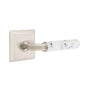 Emtek - Select Passage, Quincy Rosette US15, R-Bar Stem US15, Light Terrazzo Handle, RH - Satin Nickel
