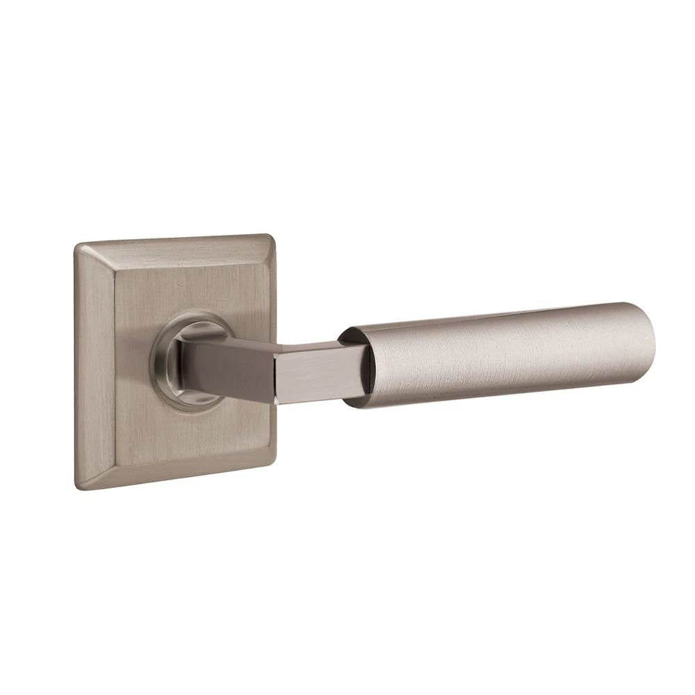 Emtek - Select Passage, Quincy Rosette US15A, L-Square Stem US15A, Smooth Handle US15A LH - Pewter