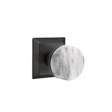 Emtek - Passage, Quincy Rosette US19, Conical Stem US19, White Marble Knob - Flat Black