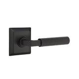 Emtek - Concealed Fastener, Privacy, Quincy Rosette US19, L-Square Stem US19, Hammered Handle US19 - Flat Black