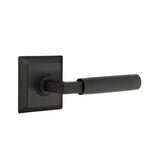Emtek - Passage, Quincy Rosette US19, L-Square Stem US19, Knurled Handle US19 RH - Flat Black