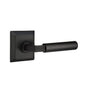 Emtek - Select Passage, Quincy Rosette US19, L-Square Stem US19, Smooth Handle US19 RH - Flat Black