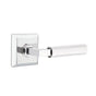 Emtek - Privacy, Quincy Rosette US26, L-Square Stem US26, Faceted Handle US26 RH - Polished Chrome