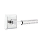Emtek - Privacy, Quincy Rosette US26, L-Square Stem US26, Hammered Handle US26 LH - Polished Chrome