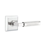 Emtek - Privacy, Quincy Rosette US26, L-Square Stem US26, Knurled Handle US26 RH - Polished Chrome