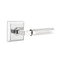 Emtek - Privacy, Quincy Rosette US26, L-Square Stem US26, Knurled Handle US26 RH - Polished Chrome