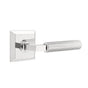 Emtek - Privacy, Quincy Rosette US26, L-Square Stem US26, Straight Knurled Handle US26 RH - Polished Chrome