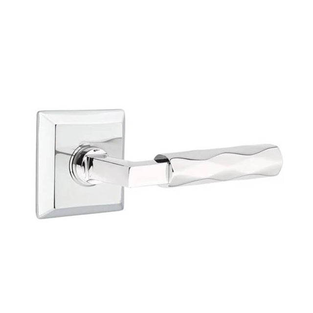 Emtek - Privacy, Quincy Rosette US26, L-Square Stem US26, Tribeca Handle US26 LH - Polished Chrome
