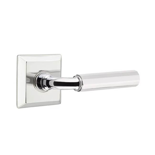 Emtek - Passage, Quincy Rosette US26, R-Bar Stem US26, Faceted Handle US26 LH - Polished Chrome