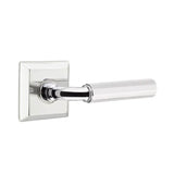 Emtek - Privacy, Quincy Rosette US26, R-Bar Stem US26, Faceted Handle US26 LH - Polished Chrome