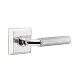 Emtek - Privacy, Quincy Rosette US26, R-Bar Stem US26, Straight Knurled Handle US26 RH - Polished Chrome