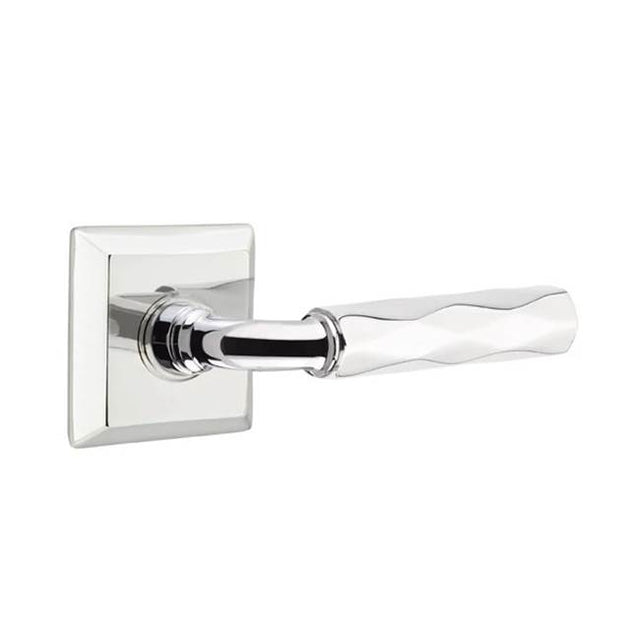 Emtek - Privacy, Quincy Rosette US26, R-Bar Stem US26, Tribeca Handle US26 RH - Polished Chrome