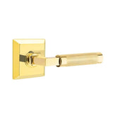 Emtek - Concealed Fastener, Passage, Quincy Rosette US3NL, L-Square Stem US3NL, Knurled Handle US3NL - Unlacquered Brass