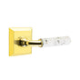 Emtek - Select Passage, Quincy Rosette US3NL, R-Bar Stem US3NL, Light Terrazzo Handle, LH - Unlacquered Brass
