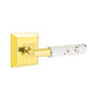 Emtek - Select Dummy, Quincy Rosette US3NL, T-Bar Stem US3NL, Light Terrazzo Handle - Unlacquered Brass