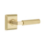 Emtek - Select Privacy, Quincy Rosette US4, L-Square Stem US4, Smooth Handle US4 LH - Satin Brass