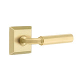 Emtek - Passage, Quincy Rosette US4, R-Bar Stem US4, Faceted Handle US4 RH - Satin Brass