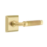 Emtek - Concealed Fastener Privacy, Quincy Rosette US4, R-Bar Stem US4, Knurled Handle US4 - Satin Brass