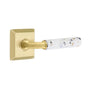 Emtek - Select Passage, Quincy Rosette US4, R-Bar Stem US4, Light Terrazzo Handle, RH - Satin Brass