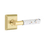 Emtek - Select Passage, Quincy Rosette US4, T-Bar Stem US4, Light Terrazzo Handle, LH - Satin Brass