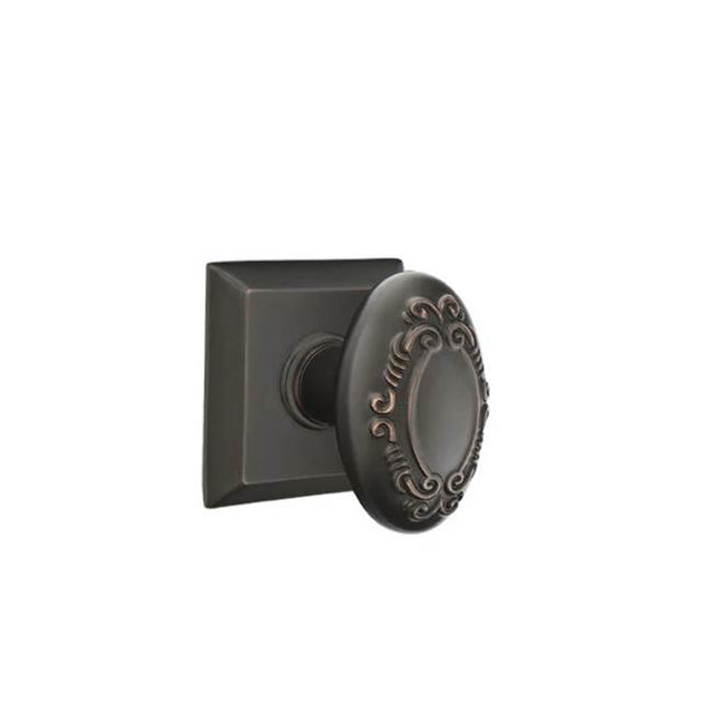 Emtek - Privacy, Quincy Rosette, Victoria Knob, US10B - Oil Rubbed Bronze