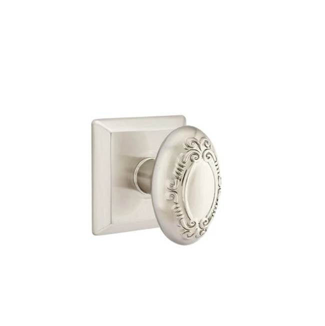 Emtek - Privacy, Quincy Rosette, Victoria Knob, US15 - Satin Nickel