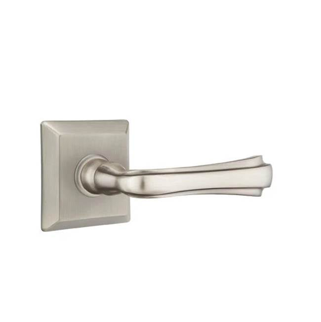 Emtek - Concealed, Privacy, Quincy Rosette, Wembley Lever, US15A - Pewter