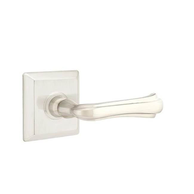 Emtek - Privacy, Quincy Rosette, Wembley Lever, LH, US15 - Satin Nickel