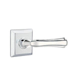 Emtek - Concealed, Privacy, Quincy Rosette, Wembley Lever, US26 - Polished Chrome