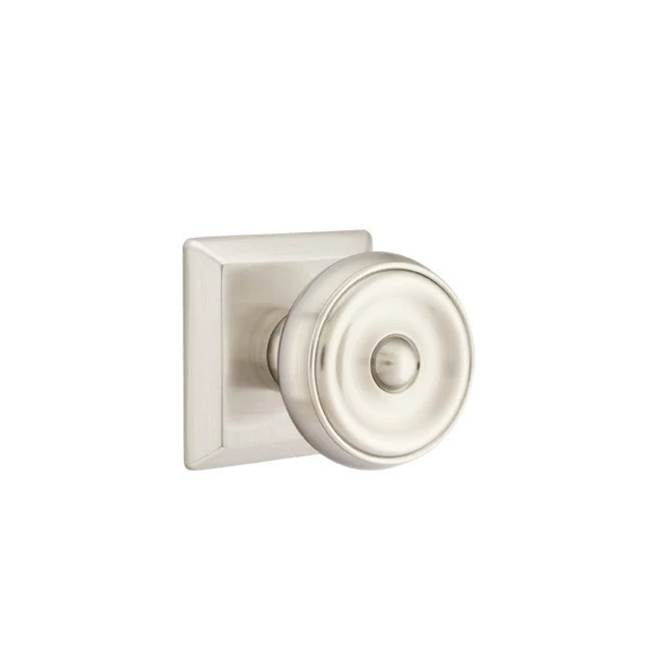 Emtek - Concealed, Passage, Quincy Rosette, Waverly Knob, US15 - Satin Nickel