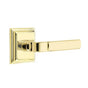 Emtek - Privacy, Wilshire Rosette, Aston Lever, RH, US3NL - Unlacquered Brass