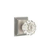 Emtek - Concealed, Privacy, Wilshire Rosette, Astoria Clear Knob, US15A - Pewter