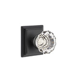 Emtek - Concealed, Privacy, Wilshire Rosette, Astoria Clear Knob, US19 - Flat Black
