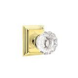 Emtek - Concealed, Privacy, Wilshire Rosette, Astoria Clear Knob, US3 Lifetime - Polished Brass