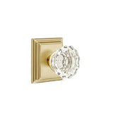Emtek - Privacy, Wilshire Rosette, Astoria Crystal Knob, US4 - Satin Brass