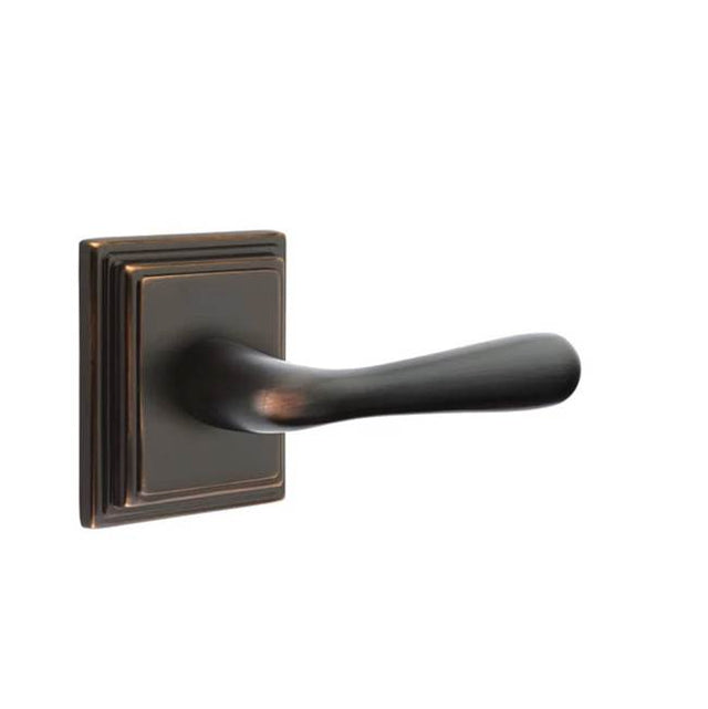 Emtek - Privacy, Wilshire Rosette, Basel Lever, RH, US10B - Oil Rubbed Bronze