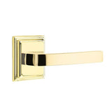 Emtek - Privacy, Wilshire Rosette, Breslin Lever, RH, US3NL - Unlacquered Brass