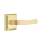 Emtek - Privacy, Wilshire Rosette, Breslin Lever, RH, US4 - Satin Brass