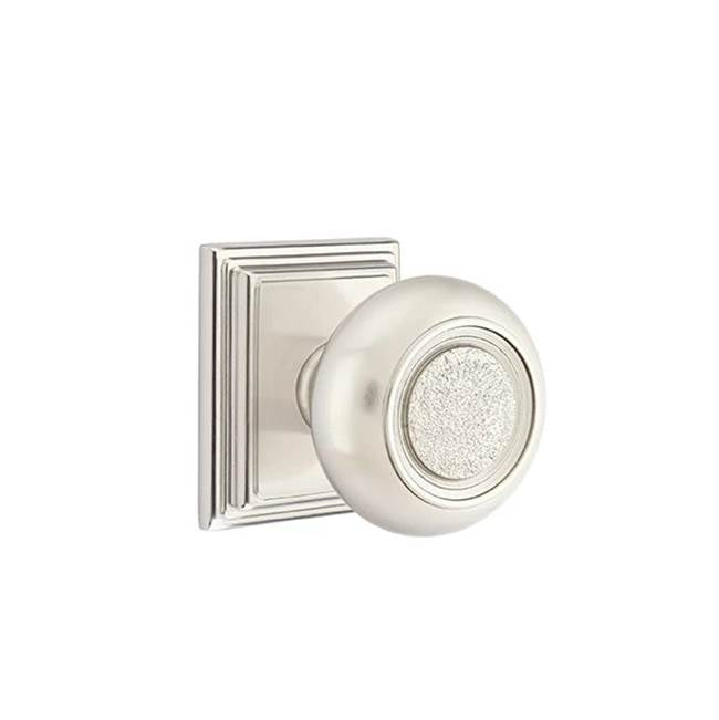 Emtek - Concealed, Passage, Wilshire Rosette, Belmont Knob, US15 - Satin Nickel