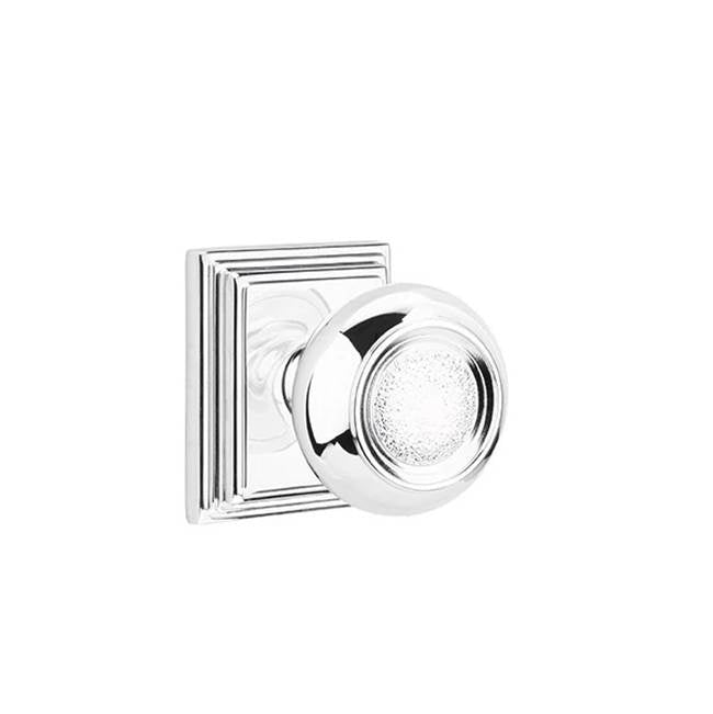 Emtek - Concealed, Passage, Wilshire Rosette, Belmont Knob, US26 - Polished Chrome