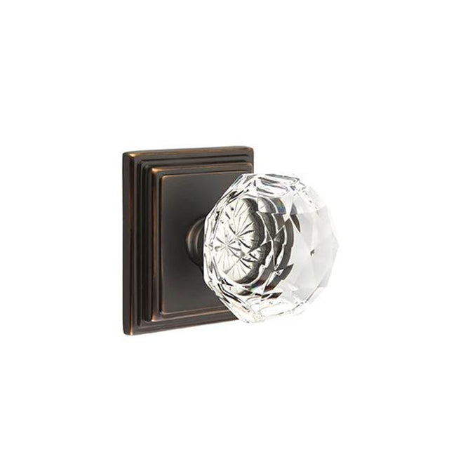 Emtek - Passage, Wilshire Rosette, Diamond Crystal Knob, US10B - Oil Rubbed Bronze