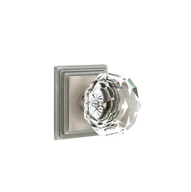Emtek - Passage, Wilshire Rosette, Diamond Crystal Knob, US15A - Pewter