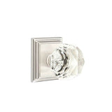 Emtek - Concealed, Passage, Wilshire Rosette, Diamond Crystal Knob, US15 - Satin Nickel