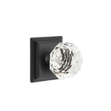 Emtek - Concealed, Passage, Wilshire Rosette, Diamond Crystal Knob, US19 - Flat Black